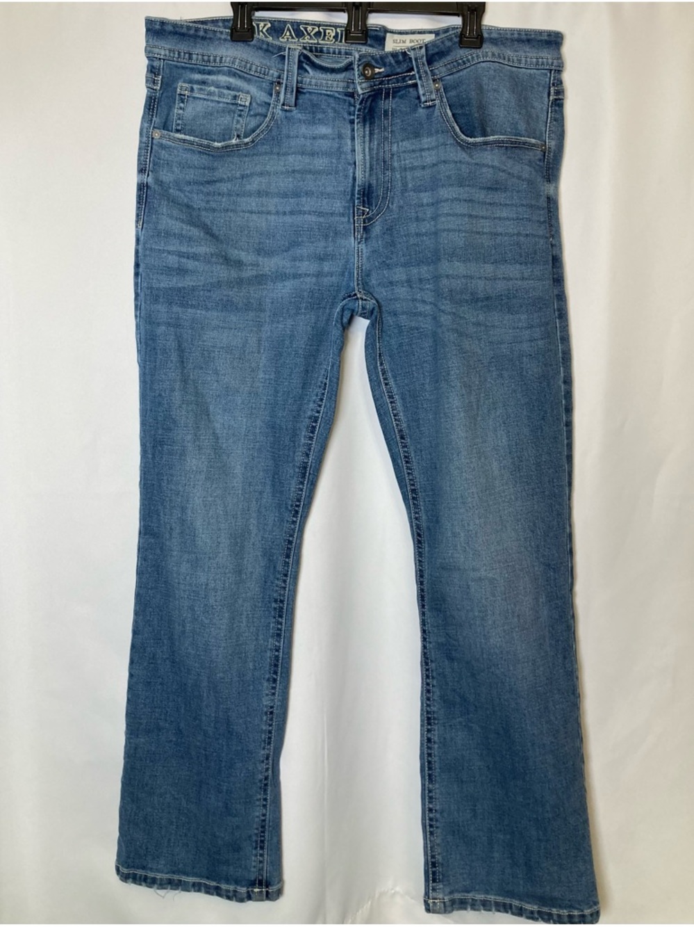 T.K. Axel Men's Slim Bootcut Stretch Jeans Medium Wash 38x32 Western Cowboy